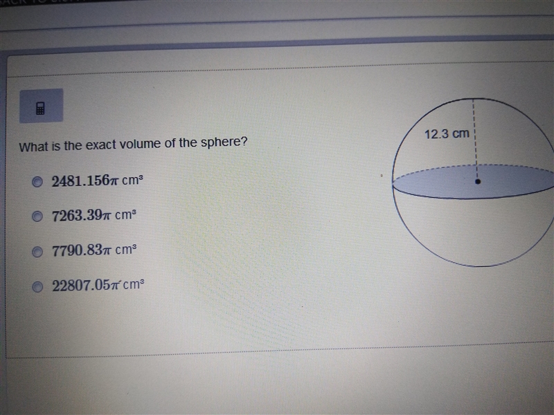 What is the exact volume of the sphere?-example-1