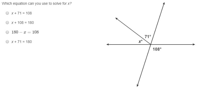 Which equation can you use to solve for x?-example-1