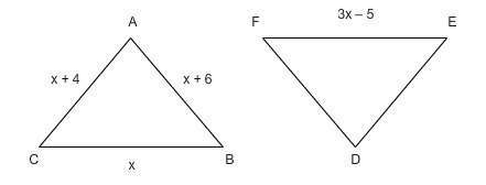 Triangle ABC and DEF are congruent. Find x-example-1