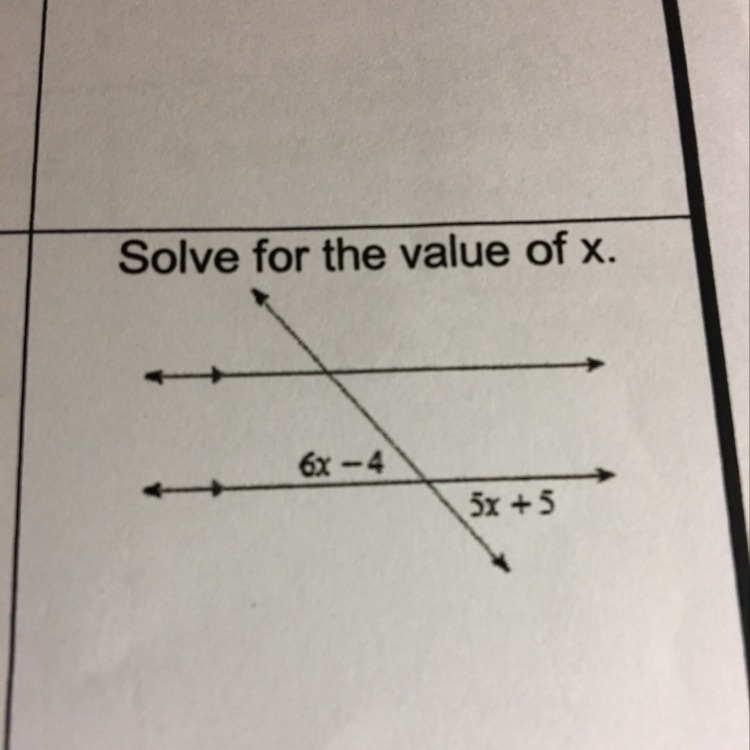 Solve value for x. Having trouble on this question-example-1