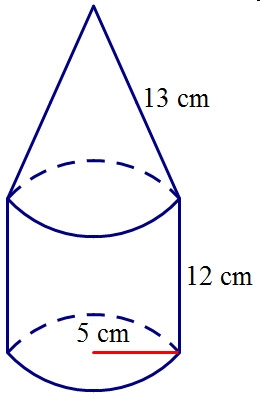 Find the surface area of the composite solid. Leave your answer in terms of pi A 200 pi-example-1