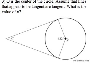 3) O is the center of the circle. Assume that lines that appear to be tangent are-example-1