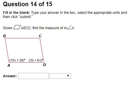 Given ABCD, find the measure of m-example-1