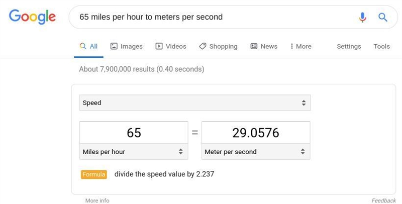 Convert miles per hour to meters per second. Round the answer to the nearest whole-example-1