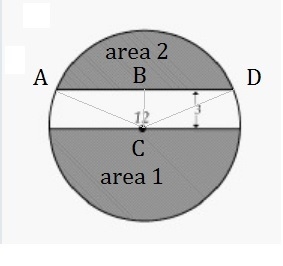 Find the area of the shaded portion in the circle.-example-1