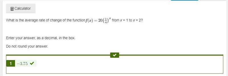 What is the average rate of change of the function f(x)=20(14)xf(x)=20(14)x from x-example-1