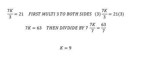 Find the value of k: 7k÷3=21-example-1