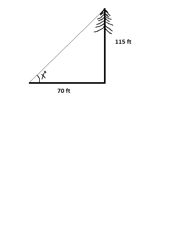 Scenario: If the distance from person to the base of tree is 70 ft and the tree is-example-1