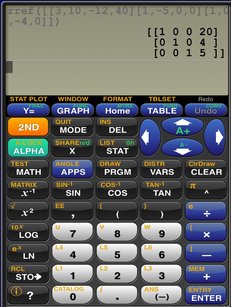 What is the solution to the following system? 3x + 10y -12z = 40 x - 5y = 0 x- 4z-example-1