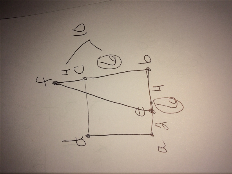 The area of square abcd is 36 square units and the area of triangle ebf is 20 square-example-1