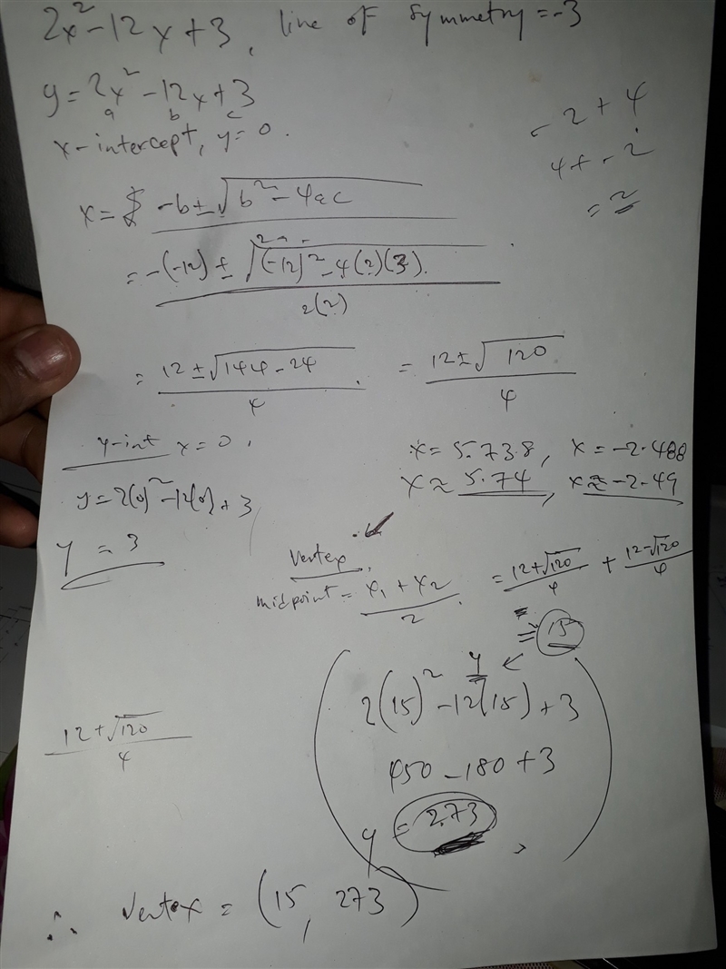 Jaime graphed the quadratic y=-2x^2-12x+3. The equation of the line of symmetry of-example-1