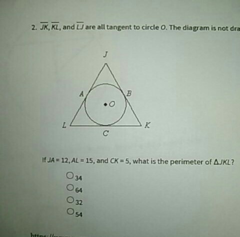 1. AB is tangent to circle O at B. The diagram is not drawn to scale. . . circle O-example-2