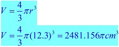 What is the exact volume of the sphere?-example-1