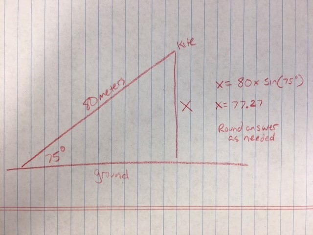 Sam is flying a kite. The length of the kite string is 80 meters, and it makes an-example-1