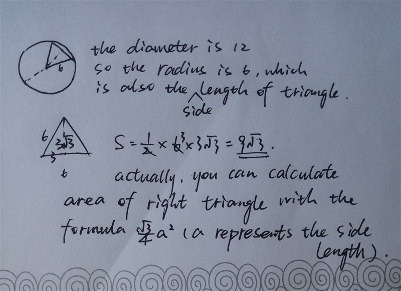 A right triangle is inscribed within a circle with one of its corners at the circle-example-1