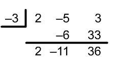 Cristoble used synthetic division to divide the polynomial f(x) by x + 3, as shown-example-1