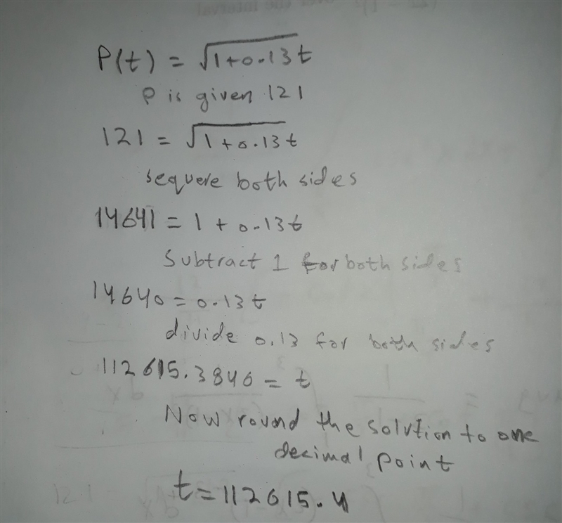 the population of Apple island is slowly increasing and can be calculated by P(t)= square-example-1