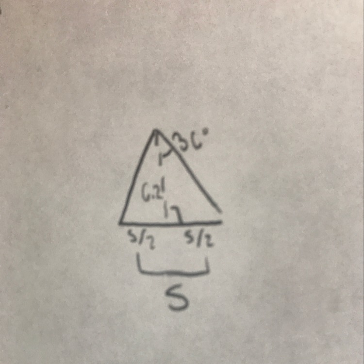 In a regular pentagon, the anthem measures 6.2 mm. A) what is the length of one side-example-1