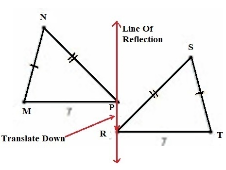 The triangles are congruent by the SSS congruence theorem. Which rigid transformation-example-1