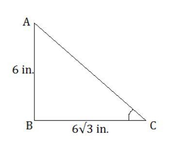 One leg of a right triangle measures 6 inches. The remaining leg measures 6 square-example-1