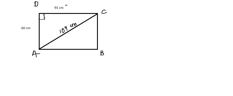 The lengths of the sides of a rectangle are 60cm and 91cm. What is the length of a-example-1