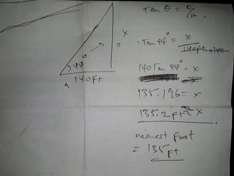 To find the height of a pole, a surveyor uses a theodolite. The theodolite is 4 ft-example-1