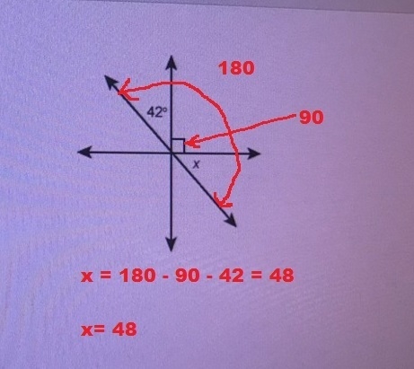 What is the measuring of angle x?-example-1