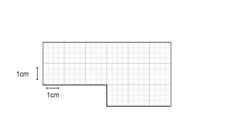 If each grey square is 1cm in width and length, then what is the area of the shape-example-1