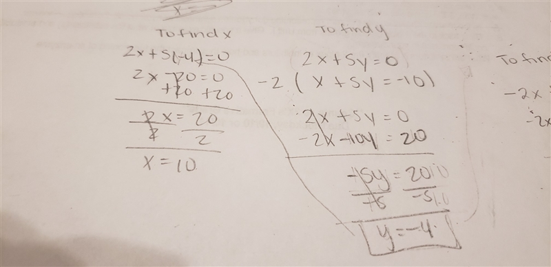 2x+5y=0 x+5y=-10 what is the answer? Solving systems of equations by elimination-example-1