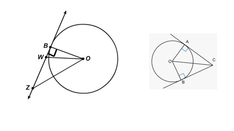 WZ←→ is tangent to circle O at point B. What is the measure of ∠OBZ? 80º 90º 160º 180º-example-1