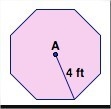 The polygon in the diagram is a regular octagon with center A. Find the area of the-example-1