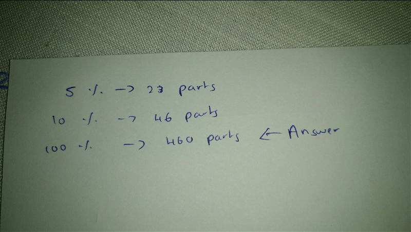 In a shipment of airplane parts, 5% are known to be defective. If 23 parts are found-example-1