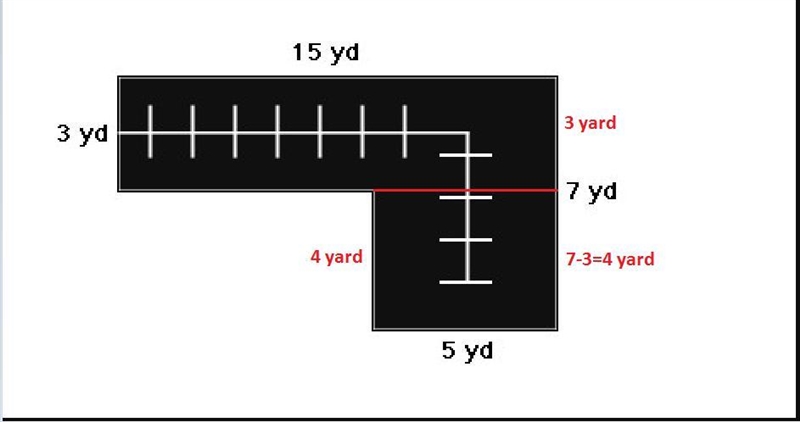 Find the area of the bedroom with the shape shown in the figure, in square feet. A-example-1