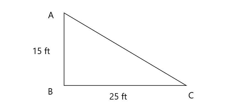 A right triangle has legs that are 15 feet and 25 feet long. What is the length of-example-1