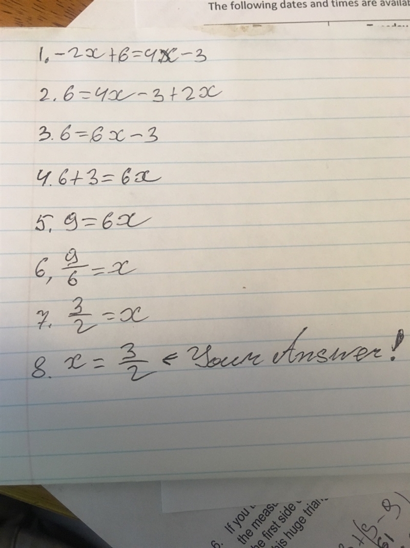 What does -2(x-3)=4x-3 equal?-example-1