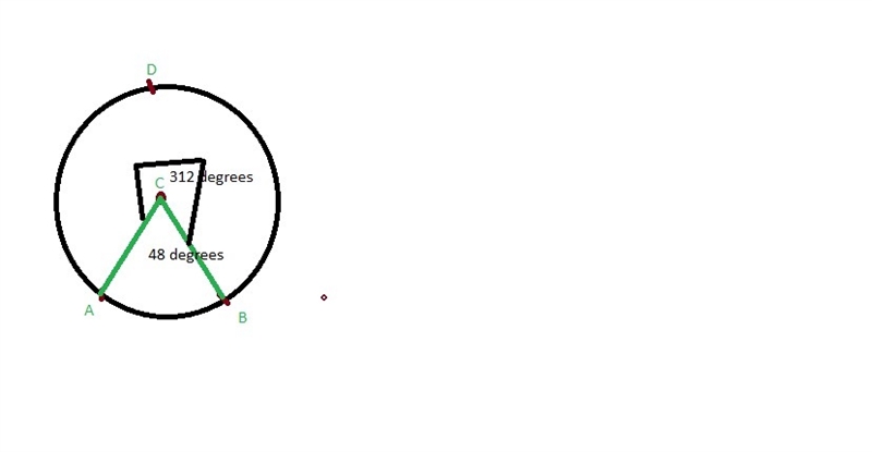 Point C is the center of the circle. What is the measure of angle ACB if the measure-example-1