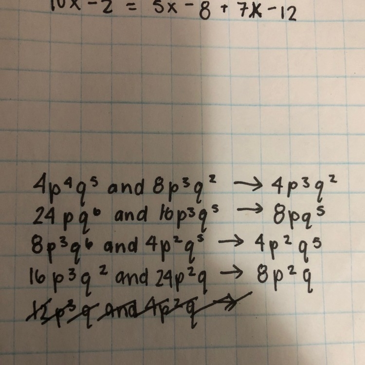 HELP ‼️ match each pair of monomials with their greatest common factor-example-1