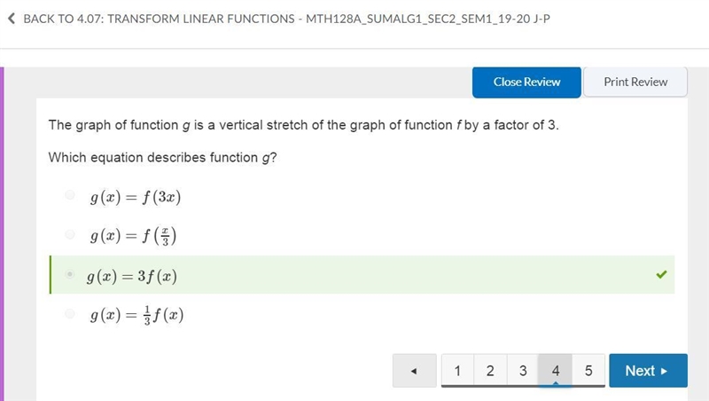 The graph of function g is a vertical stretch of the graph of function f ​​by a factor-example-1