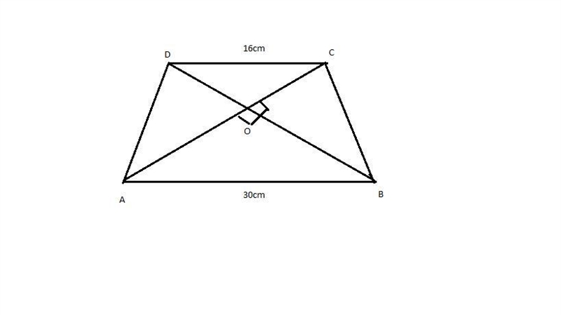 Find the area of an isosceles trapezoid, if the lengths of its bases are 16 cm, and-example-1