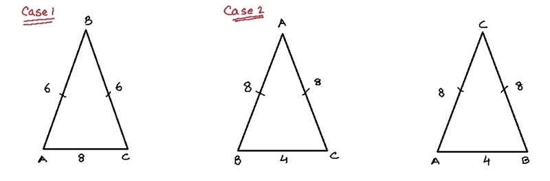 Isosceles triangle, perimeter if the perimeter of isosceles triangle abc is 20 and-example-1