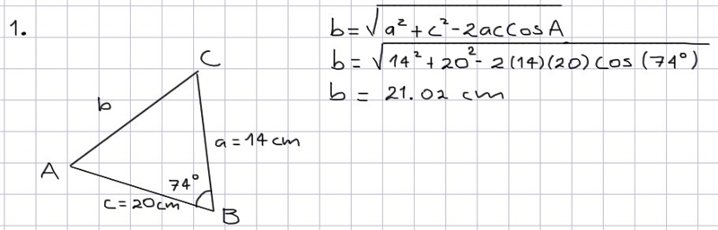 1. Find the area of the triangle with the given measurements. Round the solution to-example-1