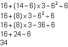 2. Use the order of operations to simplify the following expression. 16 + (14-6) x-example-1