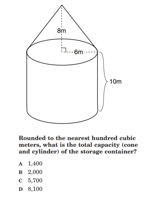 Rounded to the nearest hundred cubic meters, what is the total capacity (cone and-example-1