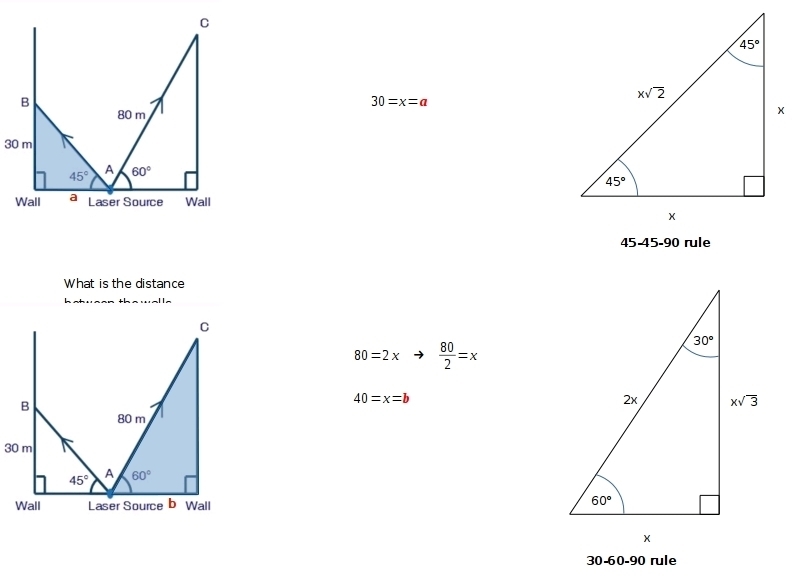 What is the distance between the walls? Please explain how you figured it out!-example-1