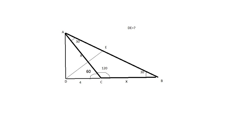 In the isosceles △ABC m∠ACB=120° and AD is an altitude to leg BC . What is the distance-example-1