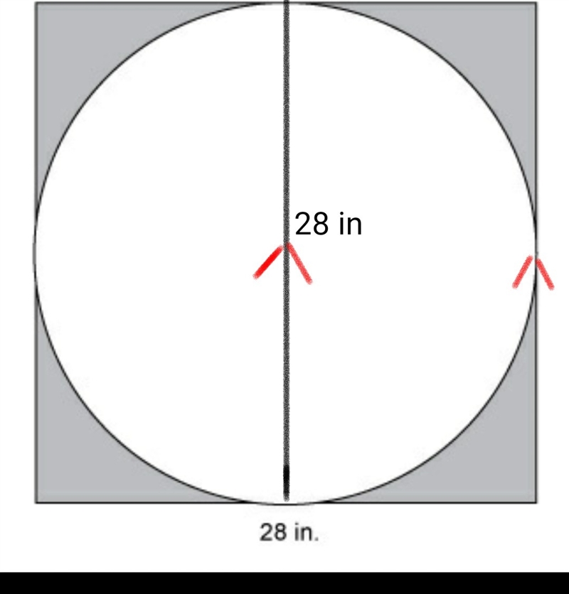 A circle is drawn within a square as shown. What is the best approximation for the-example-1