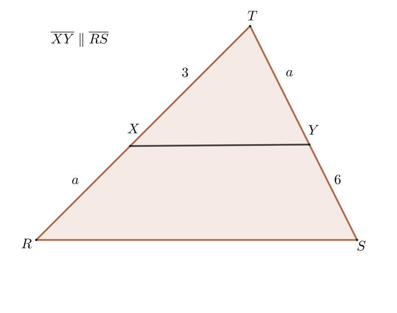 In triangle RST, XY||RS If TX=3, XR=TY and YS=6 find XR-example-1