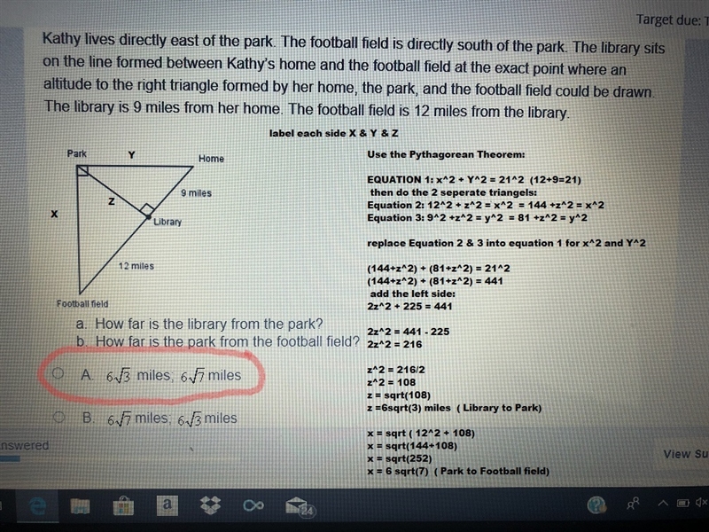 99 POINTS HURRY PLS!! Kathy lives directly east of the park. The football field is-example-1