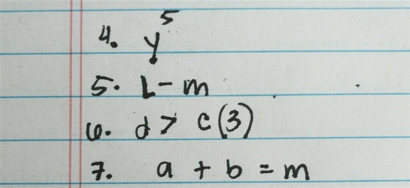 Translate the following verbal phrases into Expressions, equations, or inequalities-example-1