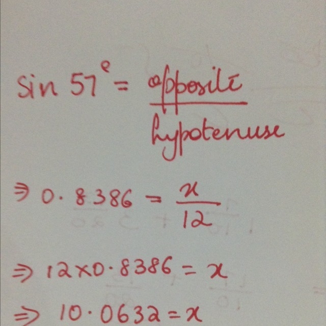 In the triangle below, calculate the value of x.-example-1